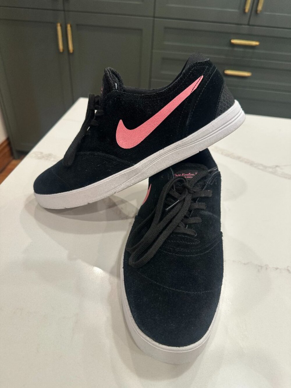 RARE Nike SB ERIC KOSTON 2 Skateboard Shoes Men's Size 10.5 Lunarlon Black Suede